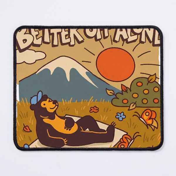 Item preview, Better Off Alone Mountain Bear Retro Aesthetic designed and sold by UTAUTI.