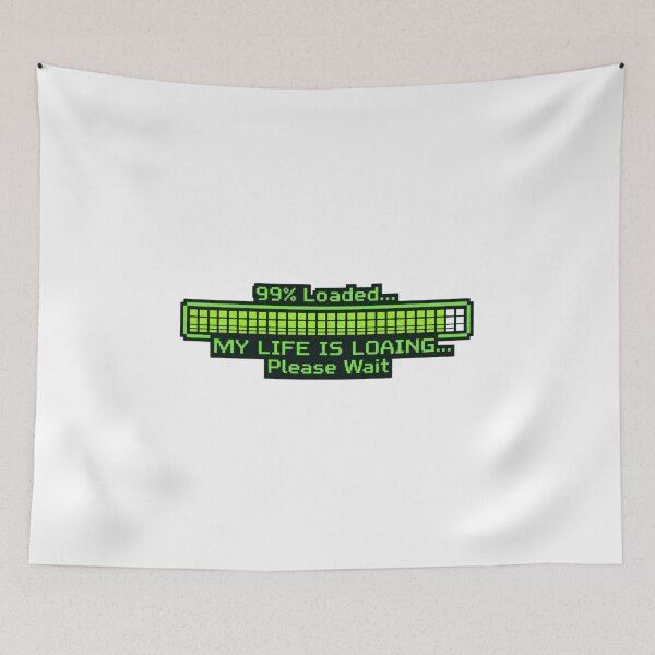 Item preview, My Life Is Loading Funny Retro Gamer Geek Typography Sticker designed and sold by Amituniqdesign .