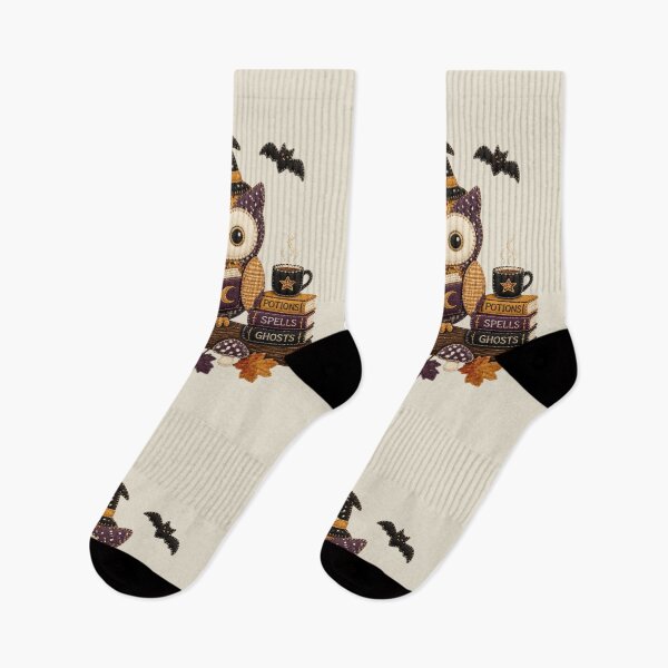 Item preview, Cozy Reading Owl Patchwork Halloween Design designed and sold by Panom Suavichien.
