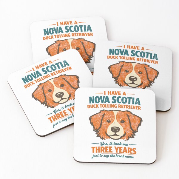 Item preview, Retro Nova Scotia Duck Tolling Retriever dog saying designed and sold by Pineapple-Tree.