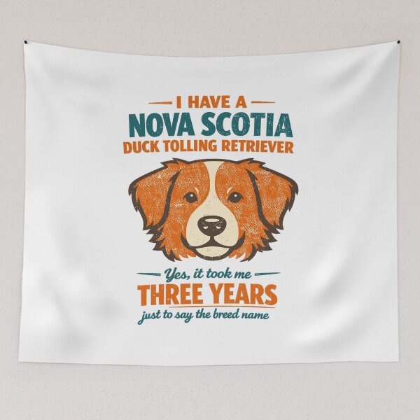 Item preview, Retro Nova Scotia Duck Tolling Retriever dog saying designed and sold by Pineapple-Tree.