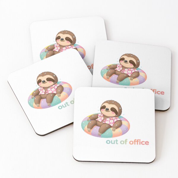 Item preview, Cute Sloth Chilling – Kawaii Cartoon Illustration designed and sold by Halbeskilo.