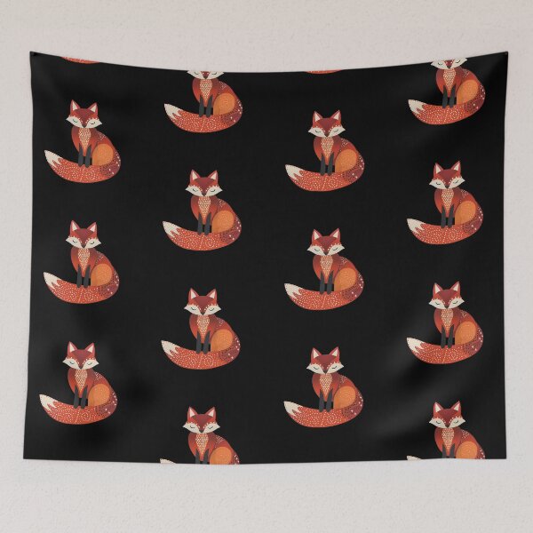 Item preview, Scandinavian Folk Art, Floral Fox designed and sold by xiao xuans.