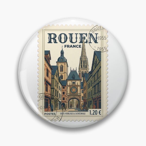 Item preview, Rouen France Travel Stamp Cathedral Gros Horloge designed and sold by k3rstman1.