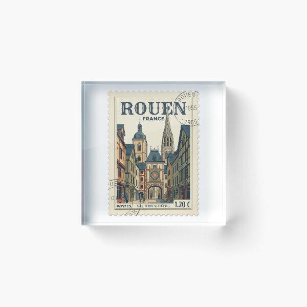 Item preview, Rouen France Travel Stamp Cathedral Gros Horloge designed and sold by k3rstman1.