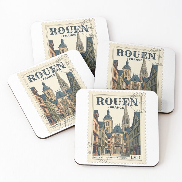 Item preview, Rouen France Travel Stamp Cathedral Gros Horloge designed and sold by k3rstman1.
