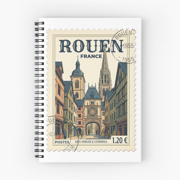 Item preview, Rouen France Travel Stamp Cathedral Gros Horloge designed and sold by k3rstman1.