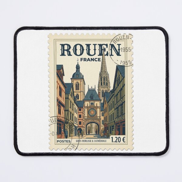Item preview, Rouen France Travel Stamp Cathedral Gros Horloge designed and sold by k3rstman1.