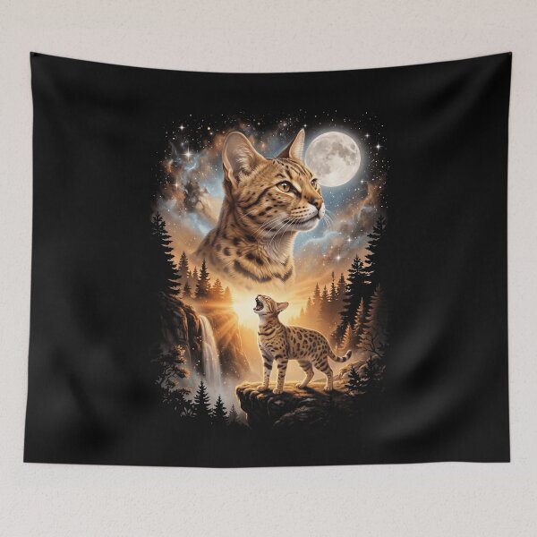 Item preview, Savannah Howling Moon Art Cat Mom Dad Lover designed and sold by dian-rody-crest.