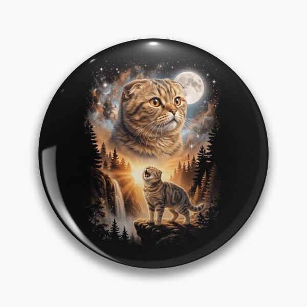 Item preview, Scottish Fold Howling Moon Art Cat Mom Dad Lover designed and sold by dian-rody-crest.