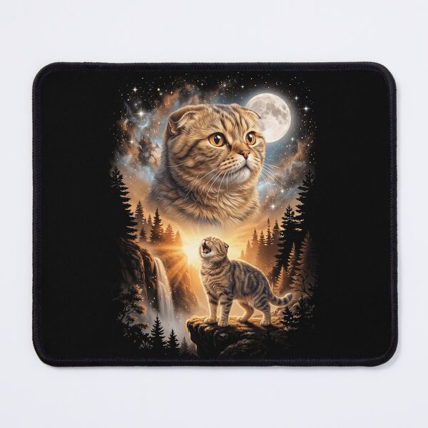 Item preview, Scottish Fold Howling Moon Art Cat Mom Dad Lover designed and sold by dian-rody-crest.