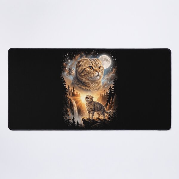 Item preview, Scottish Fold Howling Moon Art Cat Mom Dad Lover designed and sold by dian-rody-crest.