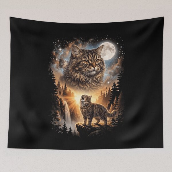 Item preview, Selkirk Rex Howling Moon Art Cat Mom Dad Lover designed and sold by dian-rody-crest.