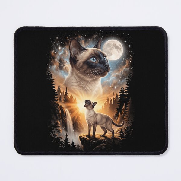 Item preview, Siamese Howling Moon Art Cat Mom Dad Lover designed and sold by dian-rody-crest.