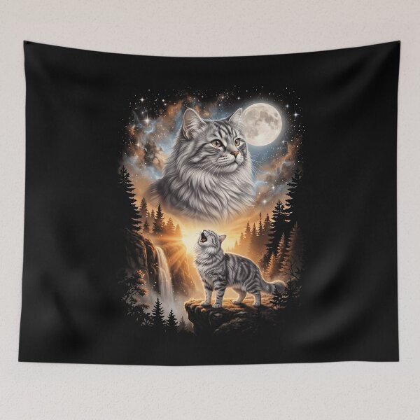 Item preview, Siberian Howling Moon Art Cat Mom Dad Lover designed and sold by dian-rody-crest.
