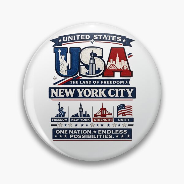 Item preview, USA New York City Land Freedom designed and sold by WearTheVibe Store.