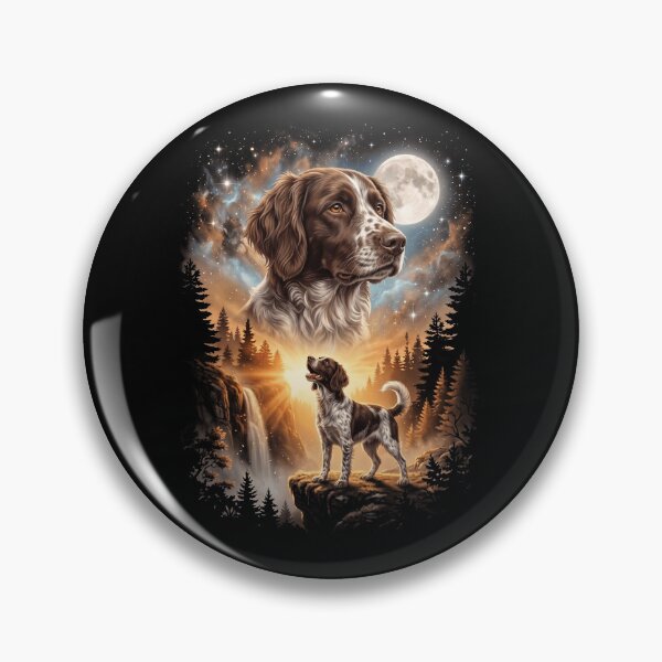 Item preview, Small Munsterlander Pointer Howling Moon Art Dog Mom Dad Lover designed and sold by dian-rody-crest.