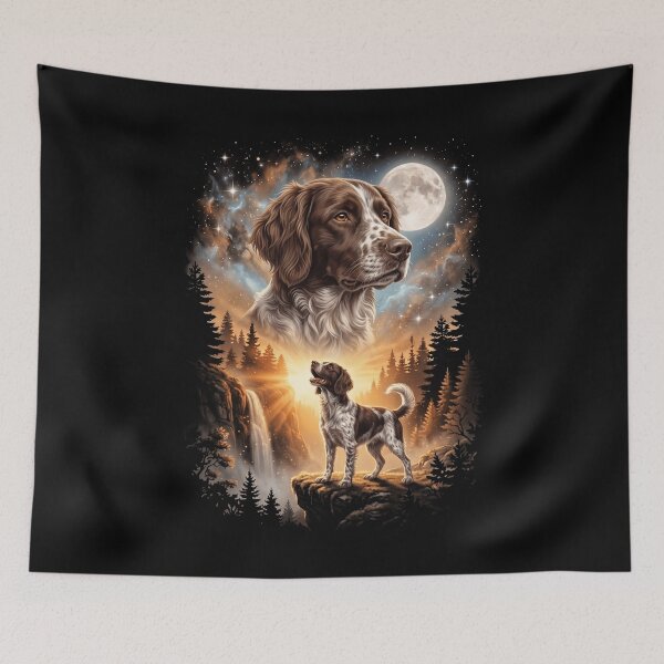 Item preview, Small Munsterlander Pointer Howling Moon Art Dog Mom Dad Lover designed and sold by dian-rody-crest.
