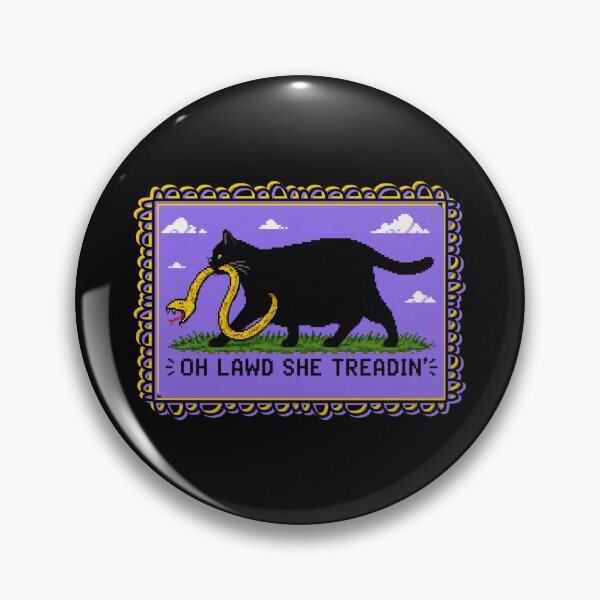 Item preview, She Treadin' Don't Tread On Me Cat and Snake designed and sold by LivingRoomZoo.