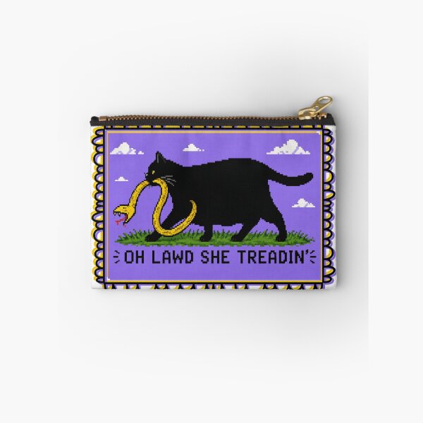 Item preview, She Treadin' Don't Tread On Me Cat and Snake designed and sold by LivingRoomZoo.