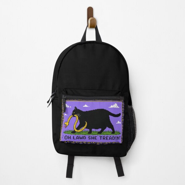 Item preview, She Treadin' Don't Tread On Me Cat and Snake designed and sold by LivingRoomZoo.