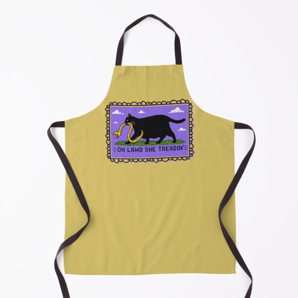 Item preview, She Treadin' Don't Tread On Me Cat and Snake designed and sold by LivingRoomZoo.