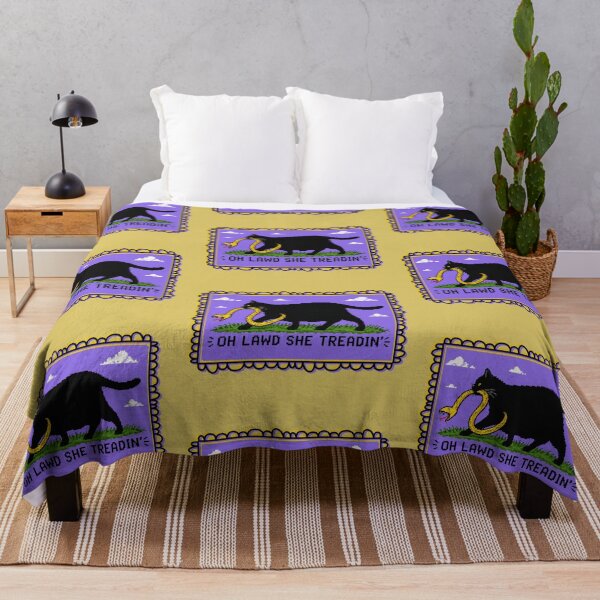 Item preview, She Treadin' Don't Tread On Me Cat and Snake designed and sold by LivingRoomZoo.