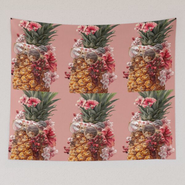 Item preview, Pineapple Tropical Fruits and Flowers designed and sold by Grafititee.