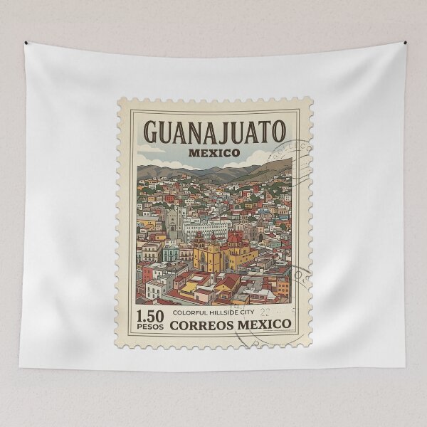 Item preview, Guanajuato Mexico Vintage Travel Stamp Hillside City designed and sold by k3rstman1.