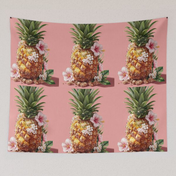 Item preview, Pineapple Tropical Fruits and Flowers designed and sold by Grafititee.
