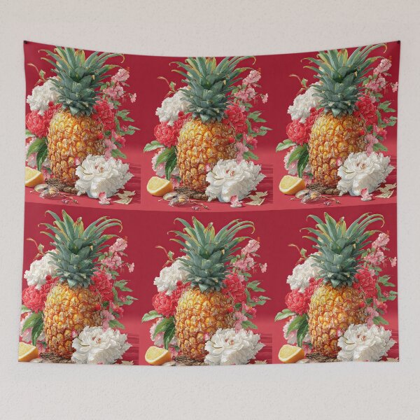 Item preview, Pineapple Tropical Fruits and Flowers designed and sold by Grafititee.