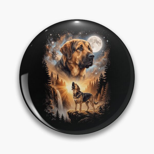 Item preview, Spanish Mastiff Howling Moon Art Dog Mom Dad Lover designed and sold by dian-rody-crest.