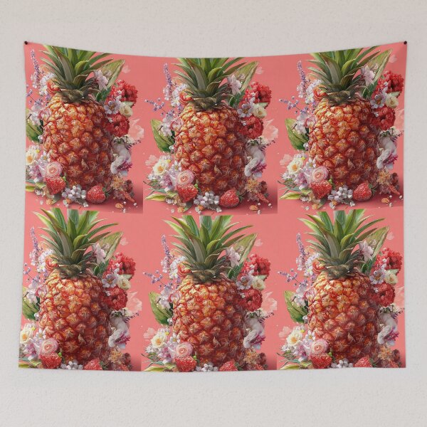 Item preview, Pineapple Tropical Fruits and Flowers designed and sold by Grafititee.