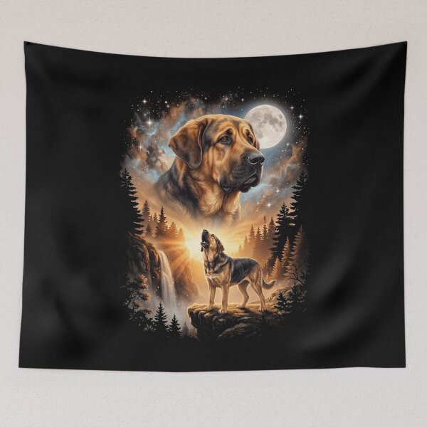 Item preview, Spanish Mastiff Howling Moon Art Dog Mom Dad Lover designed and sold by dian-rody-crest.