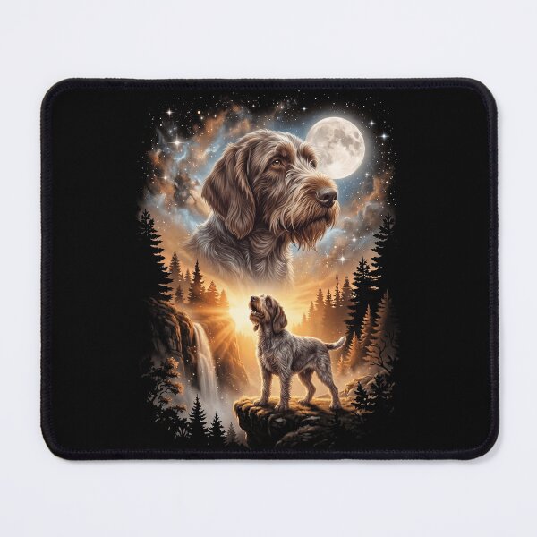 Item preview, Spinone Italiano Howling Moon Art Dog Mom Dad Lover designed and sold by dian-rody-crest.