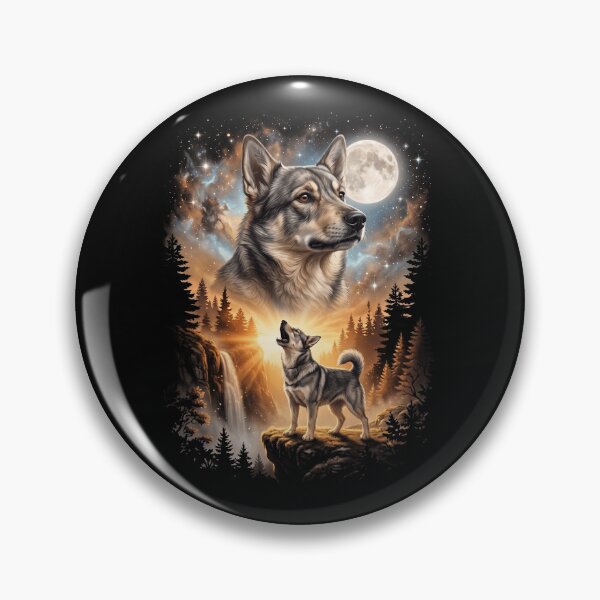 Item preview, Swedish Vallhund Howling Moon Art Dog Mom Dad Lover designed and sold by dian-rody-crest.