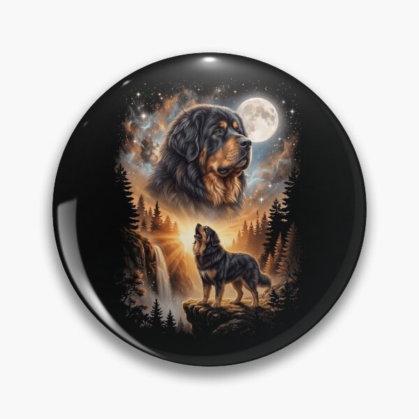 Item preview, Tibetan Mastiff Howling Moon Art Dog Mom Dad Lover designed and sold by dian-rody-crest.