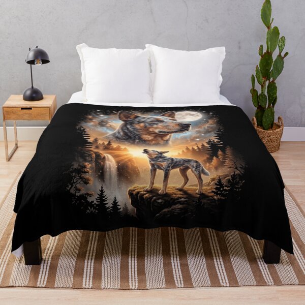 Item preview, Texas Heeler Howling Moon Art Dog Mom Dad Lover designed and sold by dian-rody-crest.