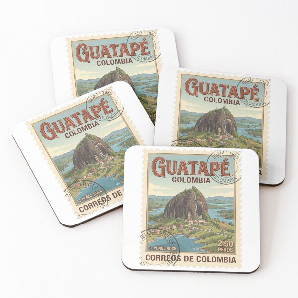 Item preview, Vintage Guatapé Colombia El Peñol Rock Travel Stamp designed and sold by k3rstman1.