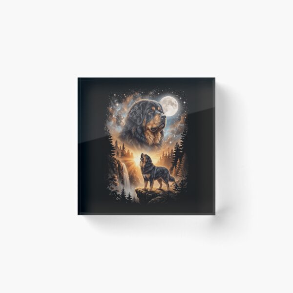 Item preview, Tibetan Mastiff Howling Moon Art Dog Mom Dad Lover designed and sold by dian-rody-crest.