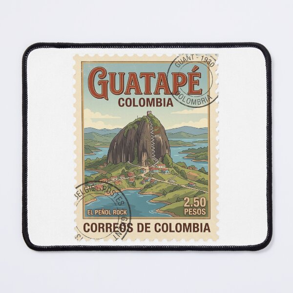 Item preview, Vintage Guatapé Colombia El Peñol Rock Travel Stamp designed and sold by k3rstman1.