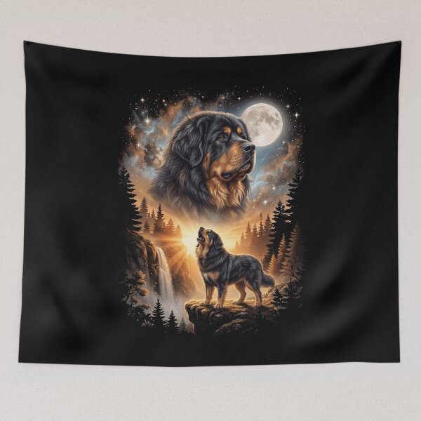 Item preview, Tibetan Mastiff Howling Moon Art Dog Mom Dad Lover designed and sold by dian-rody-crest.
