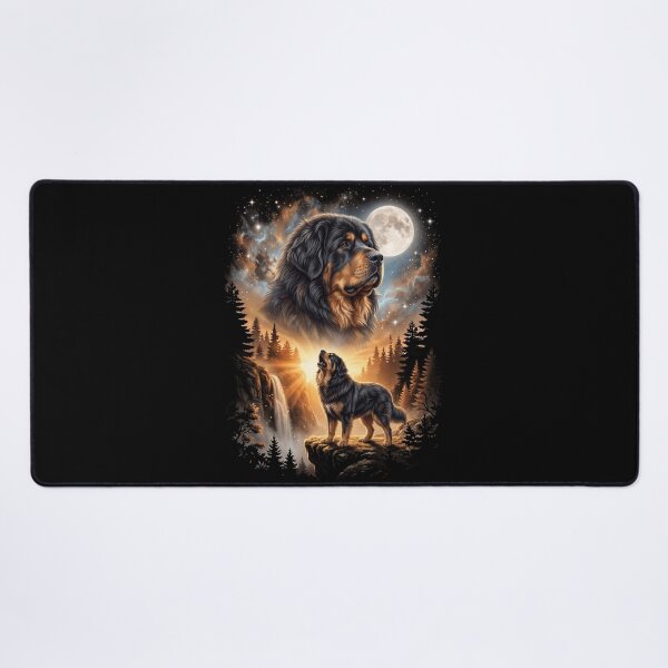 Item preview, Tibetan Mastiff Howling Moon Art Dog Mom Dad Lover designed and sold by dian-rody-crest.