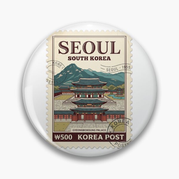 Item preview, Vintage Seoul South Korea Gyeongbokgung Palace Travel Stamp designed and sold by k3rstman1.