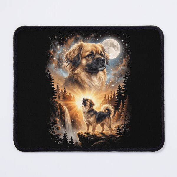 Item preview, Tibetan Spaniel Howling Moon Art Dog Mom Dad Lover designed and sold by dian-rody-crest.