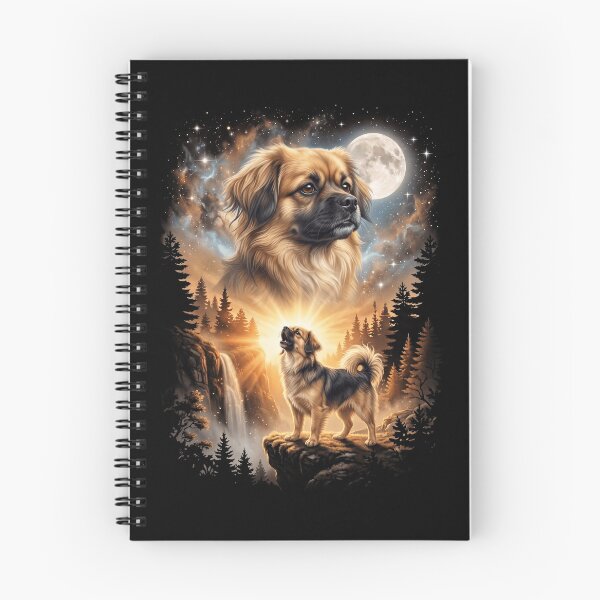Item preview, Tibetan Spaniel Howling Moon Art Dog Mom Dad Lover designed and sold by dian-rody-crest.