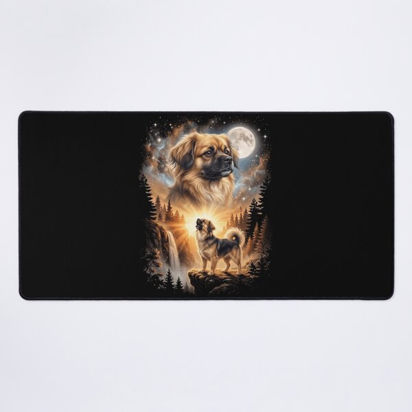 Item preview, Tibetan Spaniel Howling Moon Art Dog Mom Dad Lover designed and sold by dian-rody-crest.