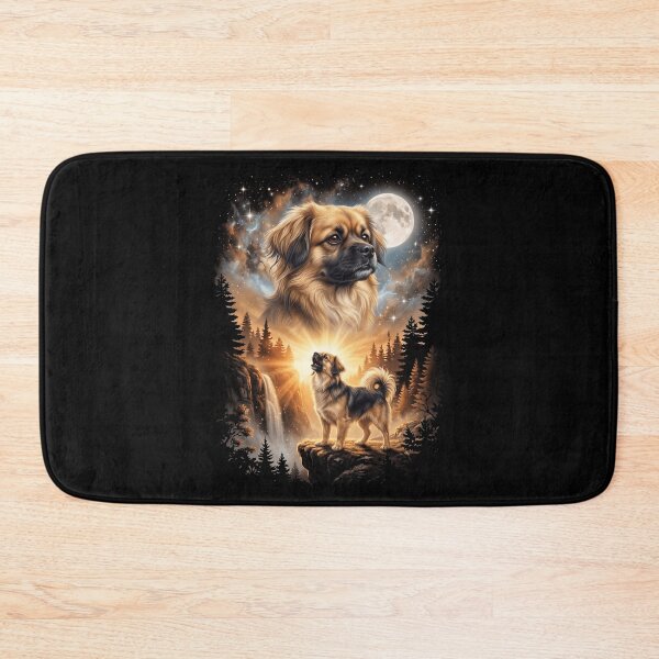 Item preview, Tibetan Spaniel Howling Moon Art Dog Mom Dad Lover designed and sold by dian-rody-crest.
