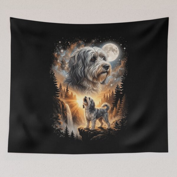 Item preview, Tibetan Terrier Howling Moon Art Dog Mom Dad Lover designed and sold by dian-rody-crest.