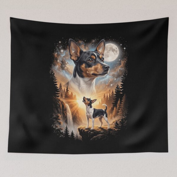 Item preview, Toy Fox Terrier Howling Moon Art Dog Mom Dad Lover designed and sold by dian-rody-crest.